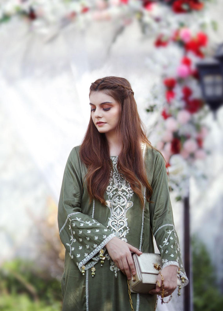 Amsin Attire Casual Pret  Viscose Linen 2 Piece Suit AAR21W A-11