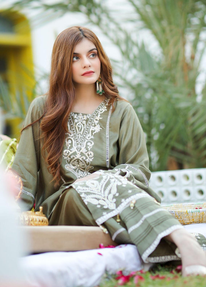 Amsin Attire Casual Pret  Viscose Linen 2 Piece Suit AAR21W A-11