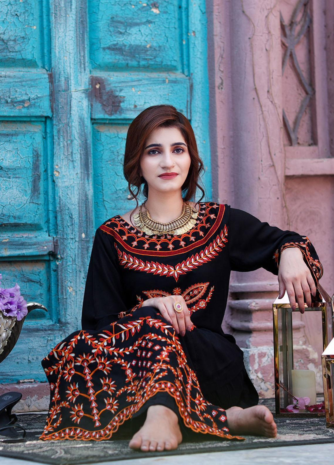 Amsin Attire Casual Pret  Viscose Linen 2 Piece Suit AAR21W A-15