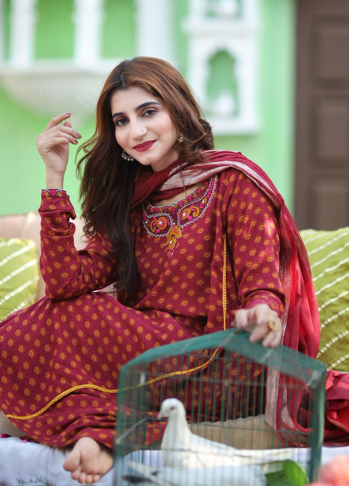 Amsin Attire Casual Pret  Silk Linen 3 Piece Suit AAR21W A-17