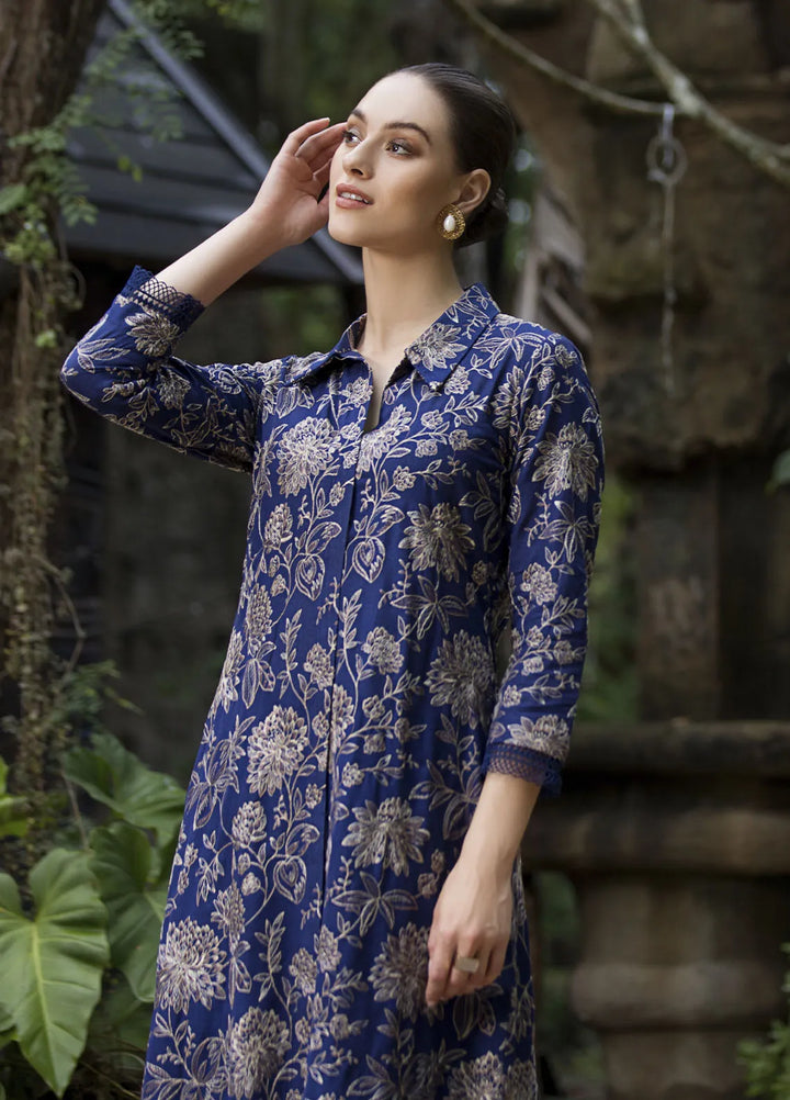 Anabelah Embroidered Lawn Suits Unstitched 3 Piece Glory Blue - Festive Collection