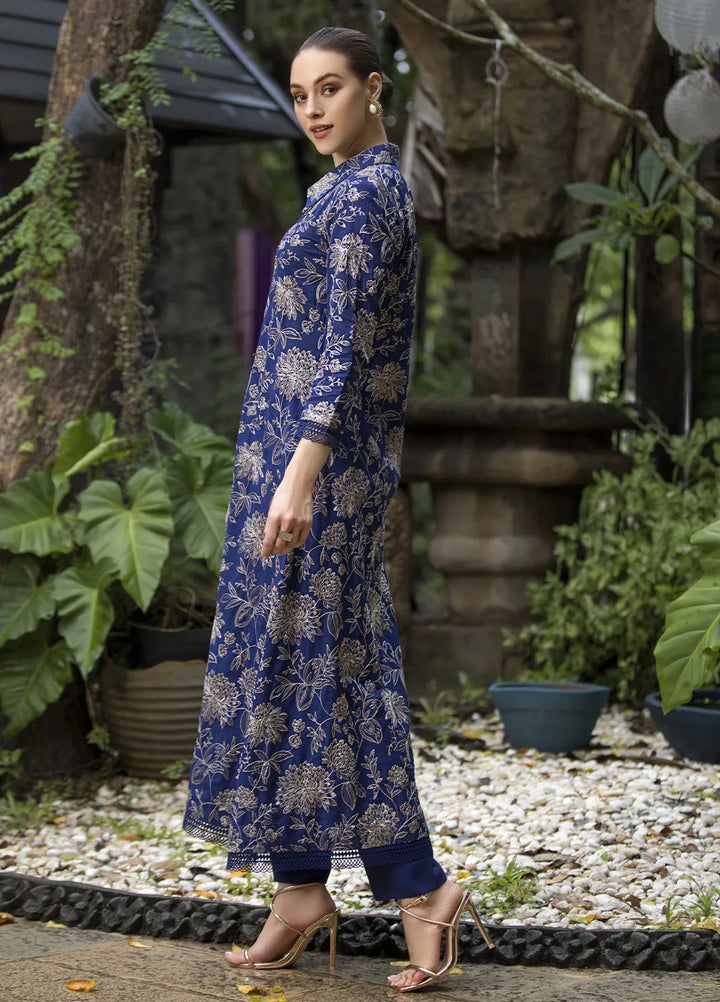 Anabelah Embroidered Lawn Suits Unstitched 3 Piece Glory Blue - Festive Collection