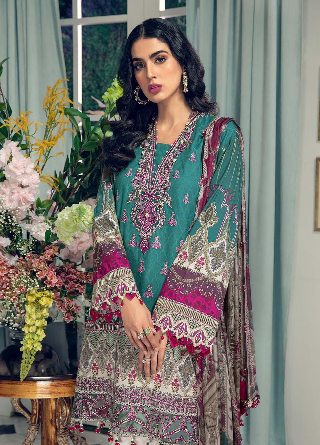 Anaya By Kiran Chaudhry Embroidered Jacquard Suits Unstitched 3 Piece AK21LL AL21-06-A JULIANA - Summer Collection
