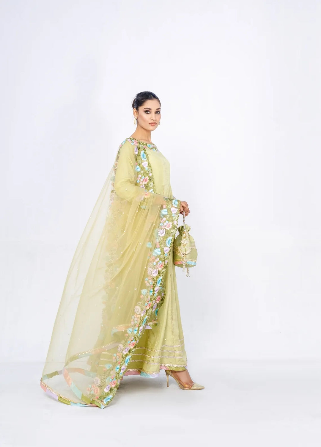 Anayra Amal Pret Embroidered Korean Silk 3 Piece Suit Vasl