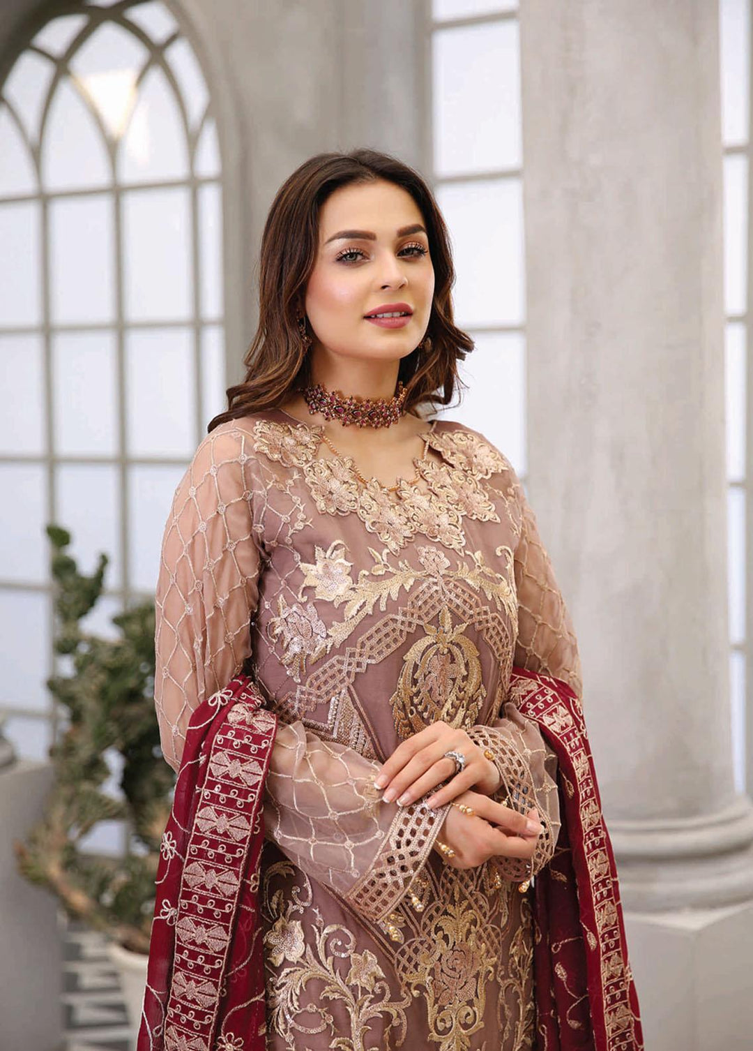 Andaaz by Maryam's Embroidered Chiffon Suits Unstitched 3 Piece MRM22A A-01 - Luxury Collection