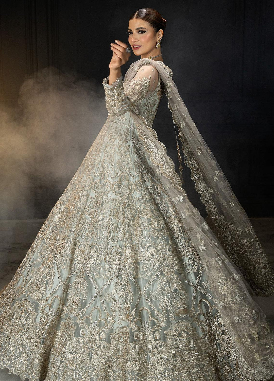 Andaaz-E-Khaas By Imrozia Premium Embroidered Net Suits Unstitched 4 Piece IMP23AK IB-48 Jaeda - Luxury Collection