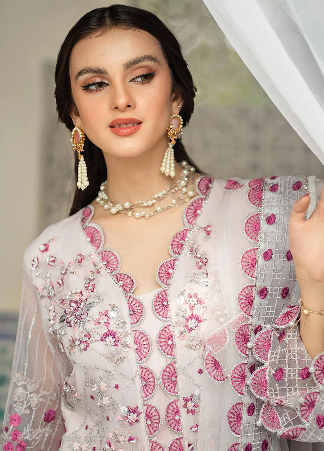 Andaz-e-Khas By Resham Ghar Embroidered Organza Suits Unstitched 3 Piece RG22AK DIA - Luxury Collection