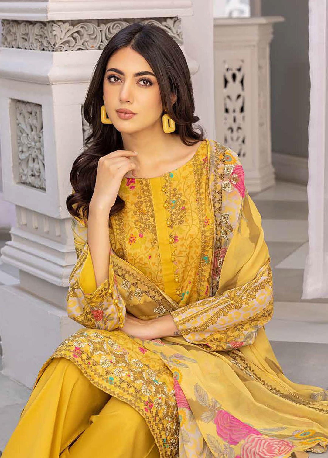 Aniq by Charizma Embroidered Lawn Suits Unstitched 3 Piece CRZ23-A3 AN-026 - Summer Collection