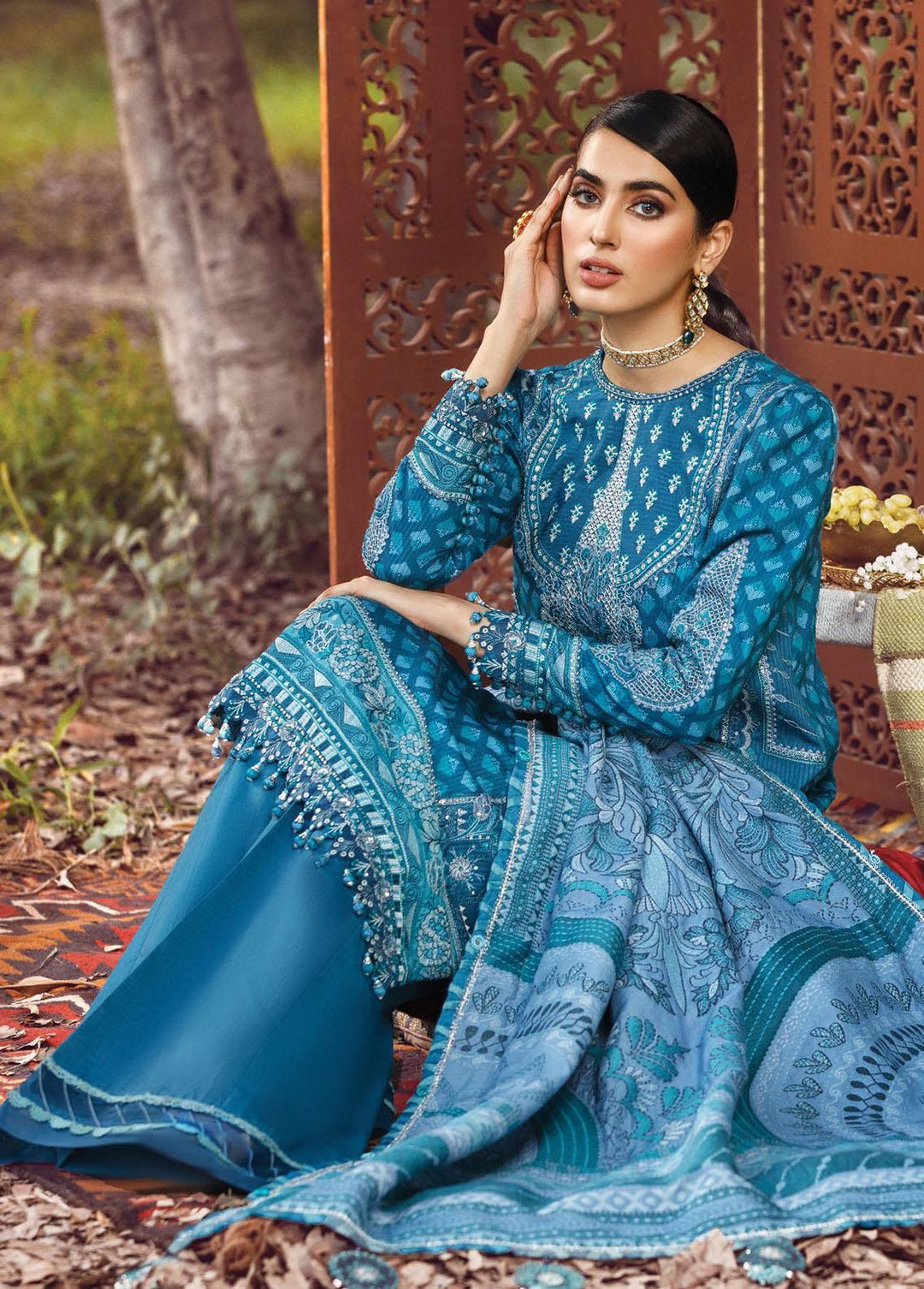 Ankara By Anaya Embroidered Linen Suits Unstitched 3 Piece AKC22LN AEL22-04 Farah - Winter Collection