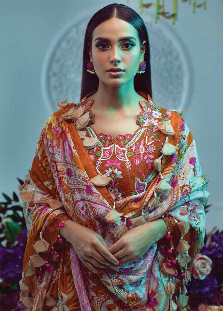 Ansab Jahangir Embroidered Lawn Suits Unstitched 3 Piece ANJ22ZL AJL22-03 - Summer Luxury Collection