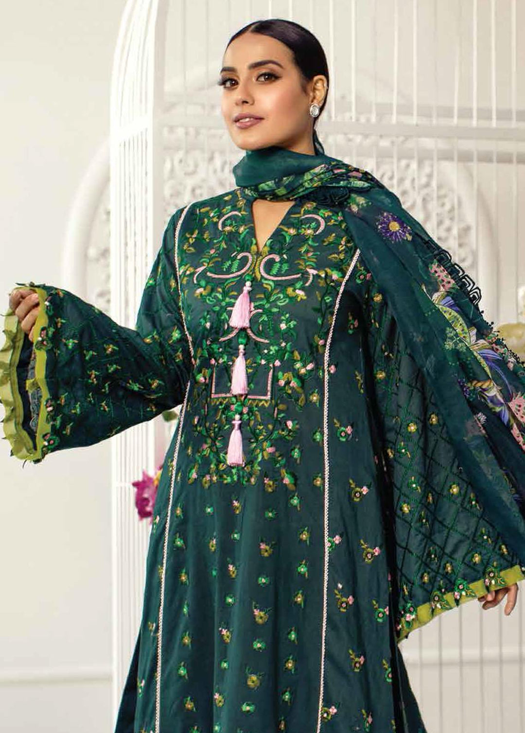Ansab Jahangir Embroidered Lawn Suits Unstitched 3 Piece ANJ22ZL AJL22-09 - Summer Luxury Collection