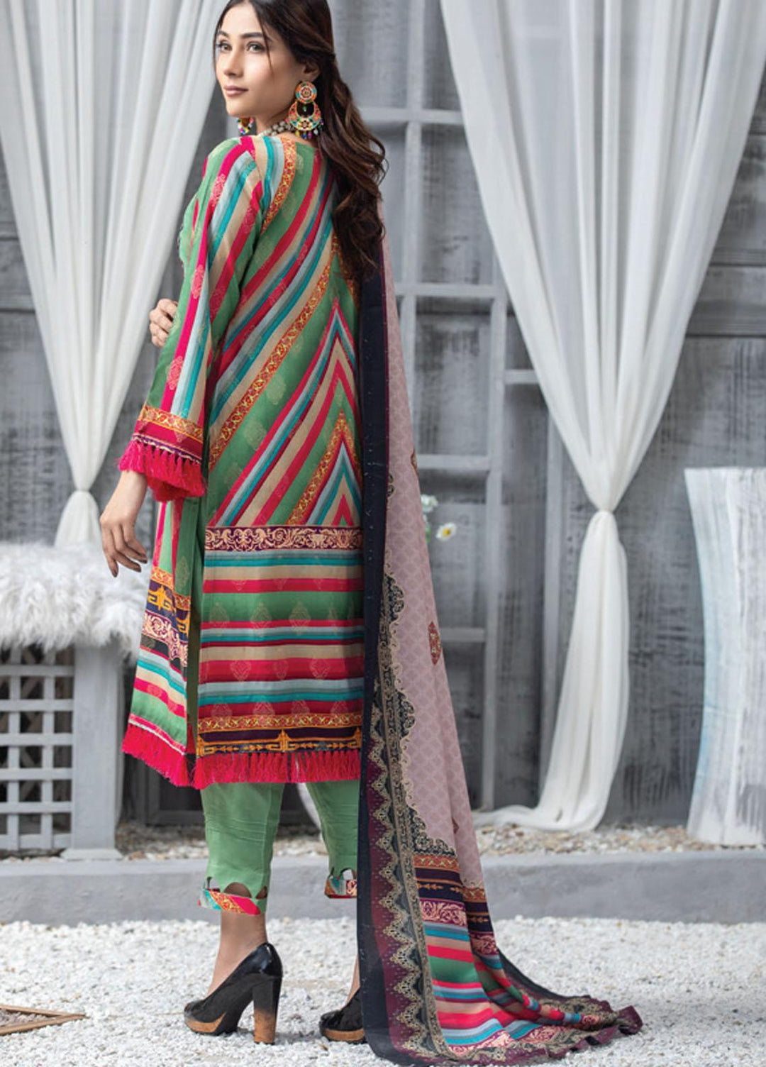 Antique By MTF Embroidered Linen Suits Unstitched 3 Piece MTF21A 03 - Winter Collection