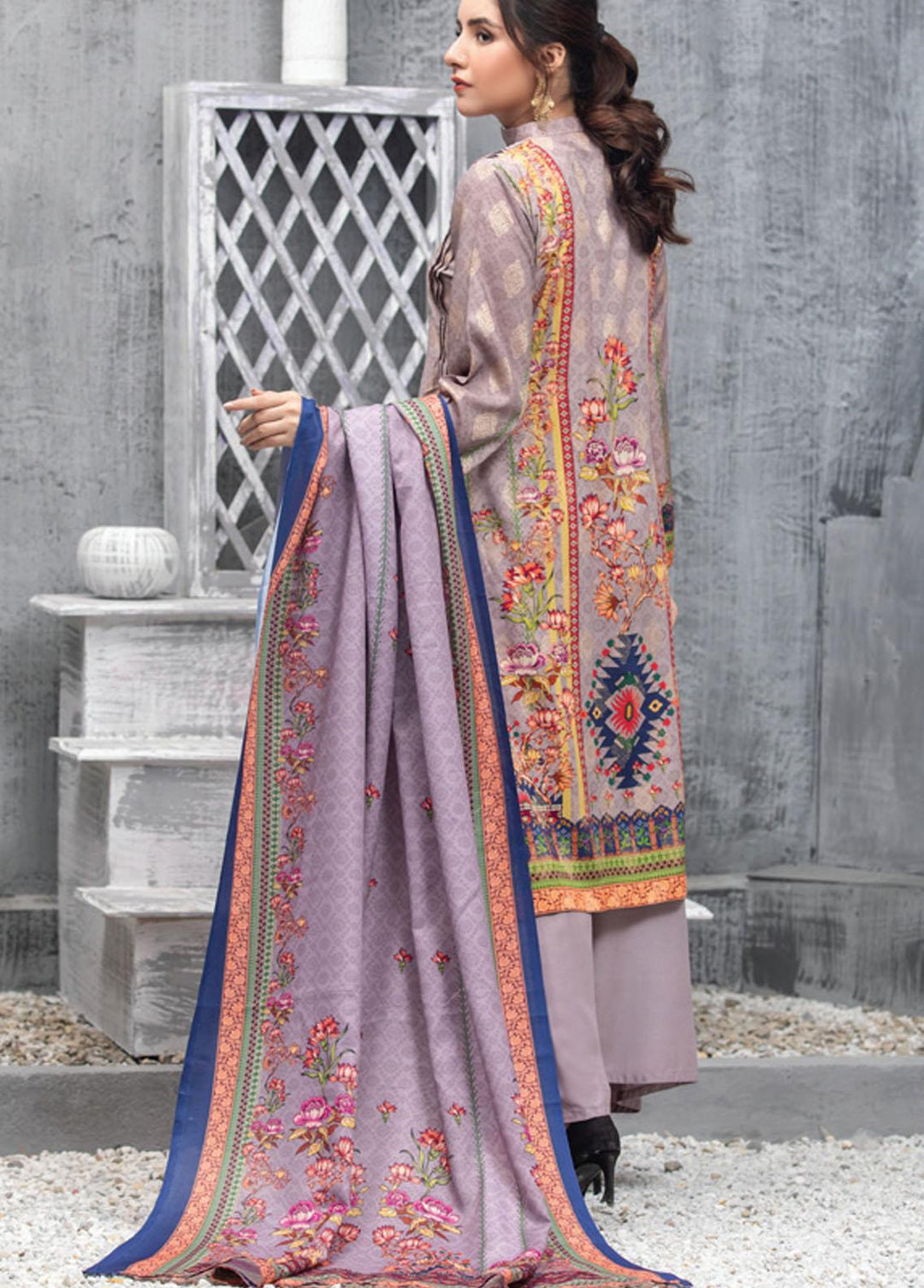 Antique By MTF Embroidered Linen Suits Unstitched 3 Piece MTF21A 10 - Winter Collection