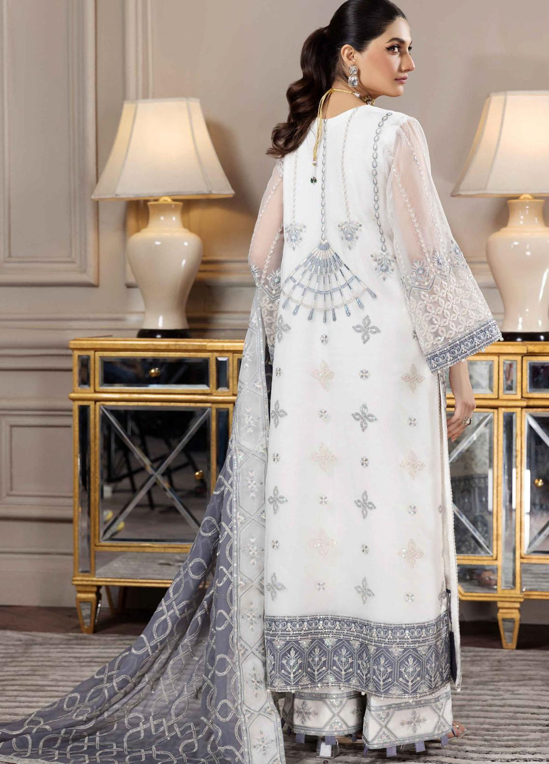 Aqs-e-Dast By Alizeh Fashion Embroidered Organza Suits Unstitched 3 Piece AFB22-F11 06 Amar - Festive Collection