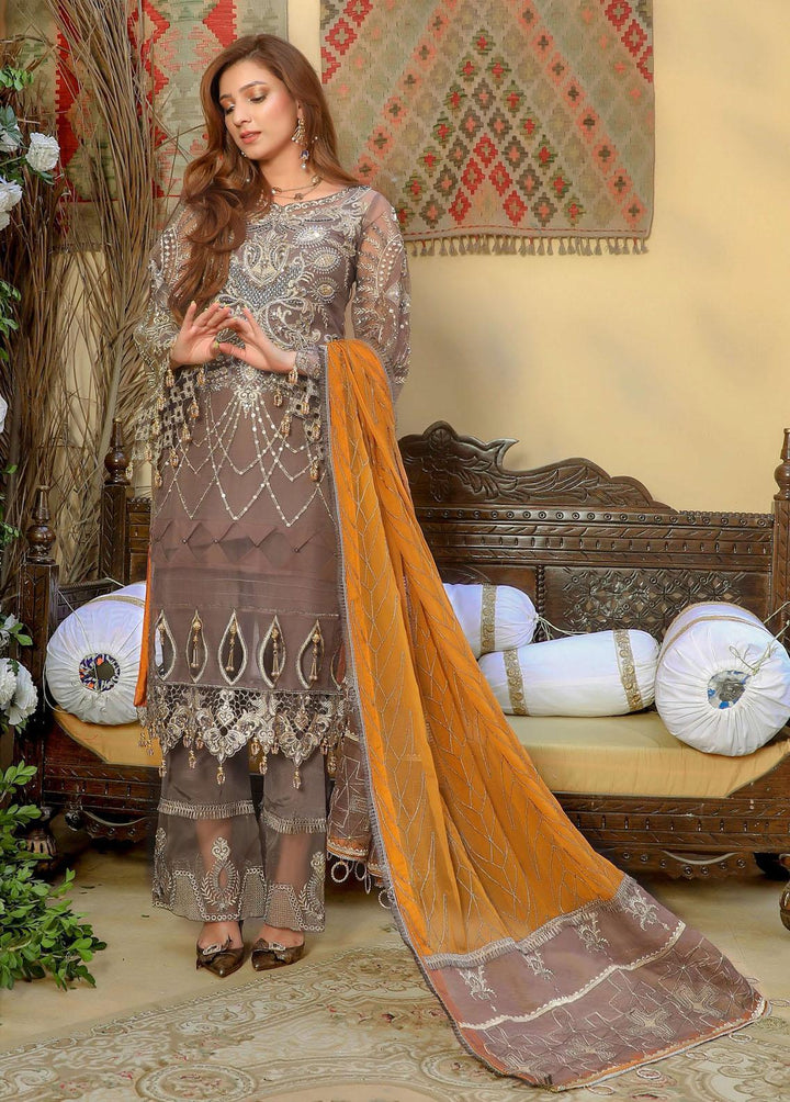 Areesha Embroidered  Suits Unstitched 3 Piece ARE22-P16 2 Brown Sugar - Premium Collection