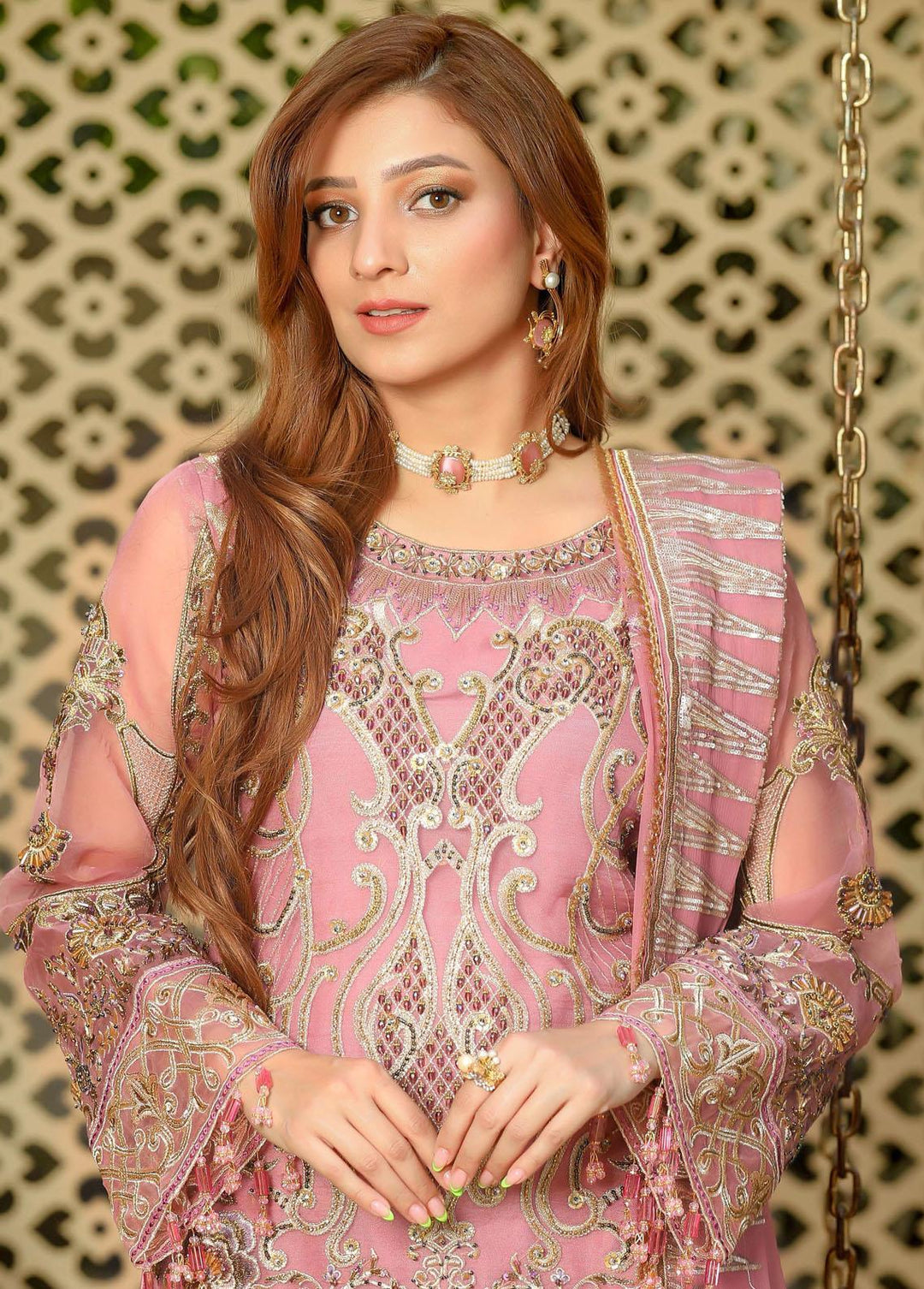 Areesha Embroidered  Suits Unstitched 3 Piece ARE22-P16 3 Blush - Premium Collection