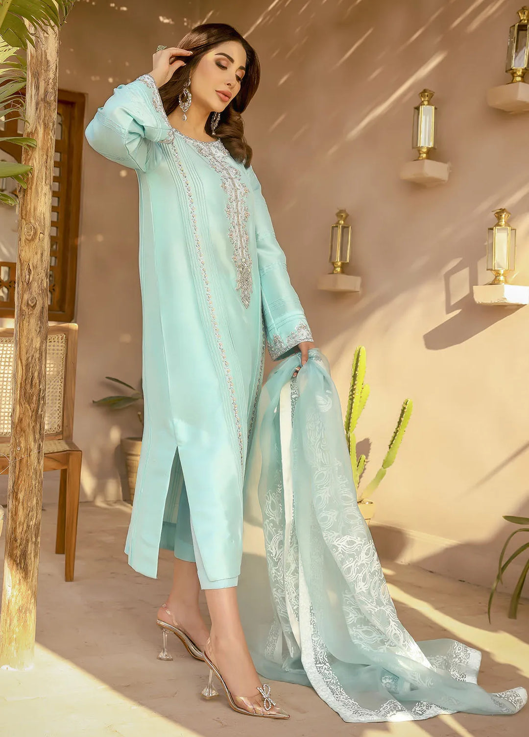 Arif Ashraf Pret Embroidered Raw Silk 3 Piece Suit Arjan