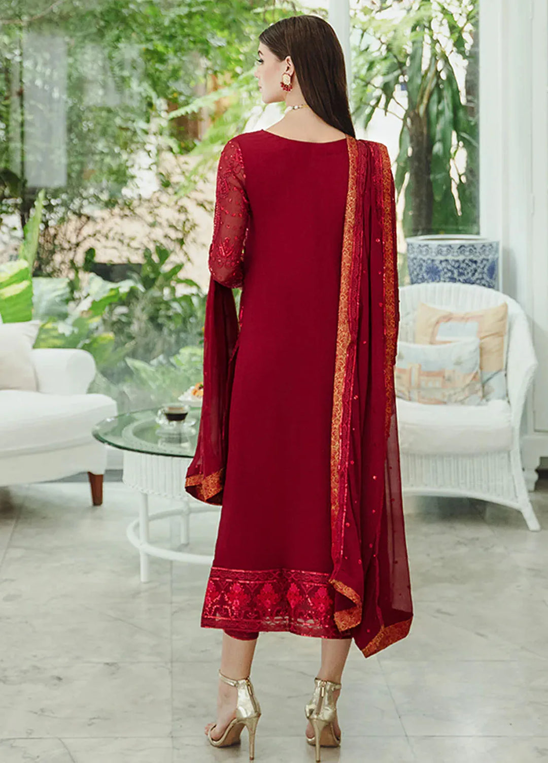 Ariya By Maryum N Maria Embroidered Chiffon Suit Unstitched 3 Piece MNM24A 506 Shadi - Formals Collection