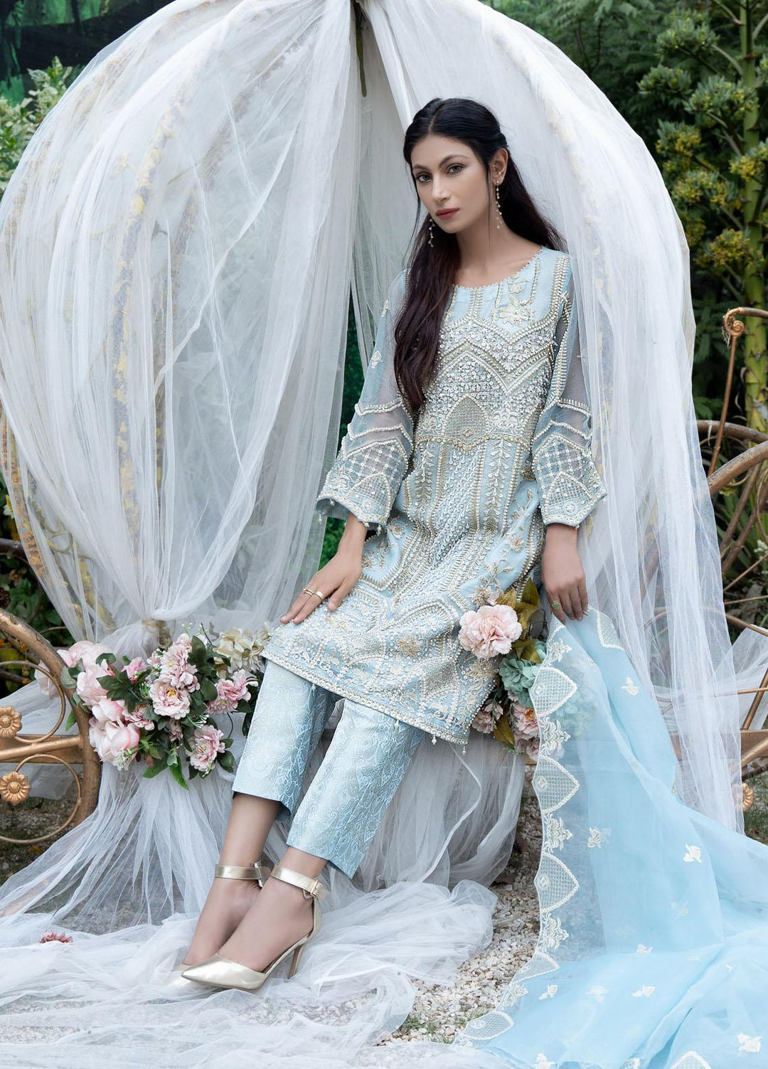 Aroshi Luxury Pret  Organza 3 Piece Suit ASH22LP Paisley