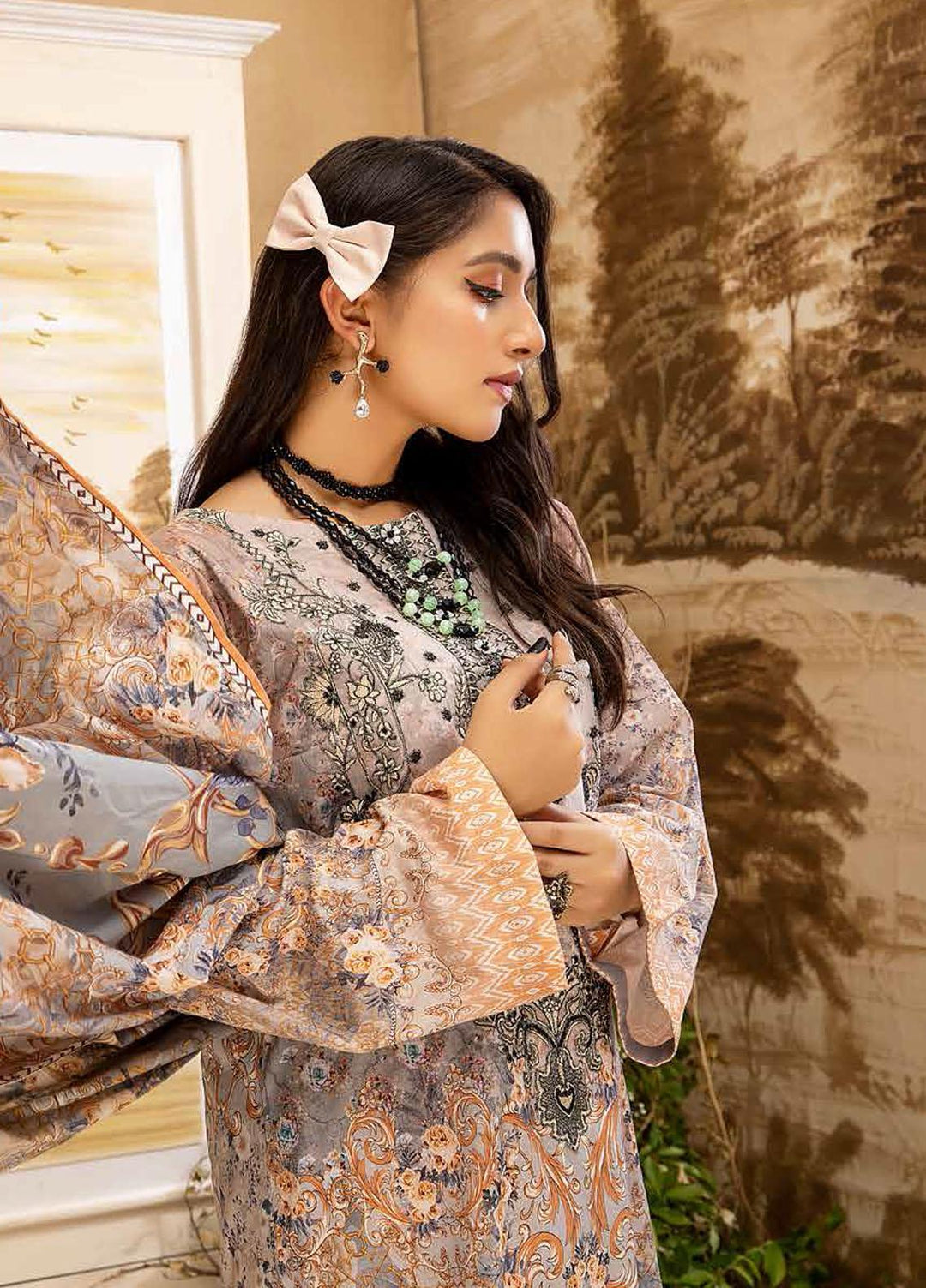 Arwa by Adan's Libas Embroidered Lawn Suits Unstitched 3 Piece AL21AR-3 D-01 - Summer Collection