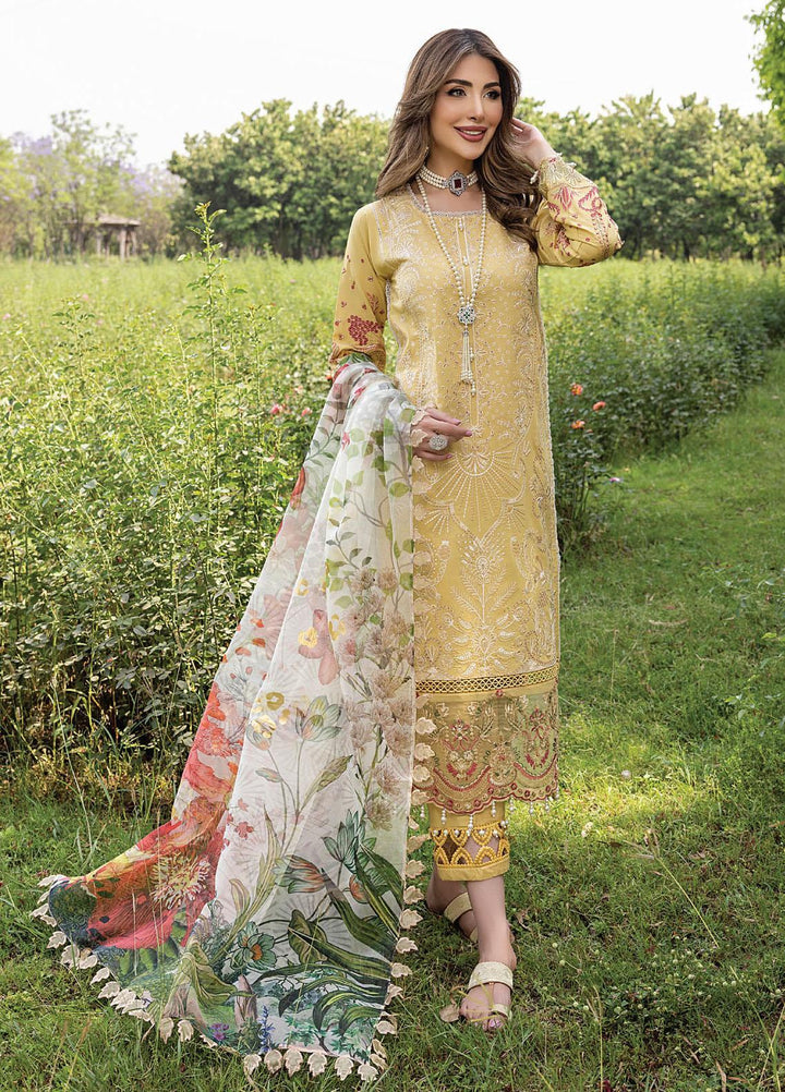 Arzoo by Humdum Embroidered Lawn Suits Unstitched 3 Piece HD22AZ D-05 Sun Shine Glory - Summer Collection