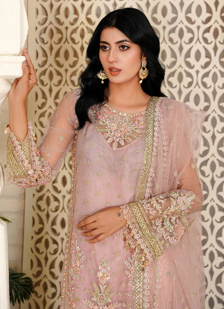 Arzoo By Layout Embroidered Net Suit Unstitched 4 Piece LO24A Iris - Festive Collection
