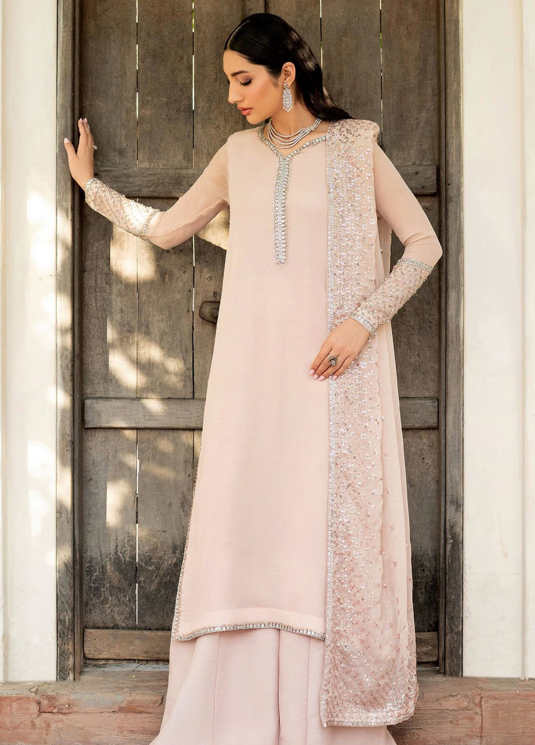 Arzou by Zarif Embroidered Chiffon Suits Unstitched 3 Piece ZF25AF HW-02 Luna - Formal Collection