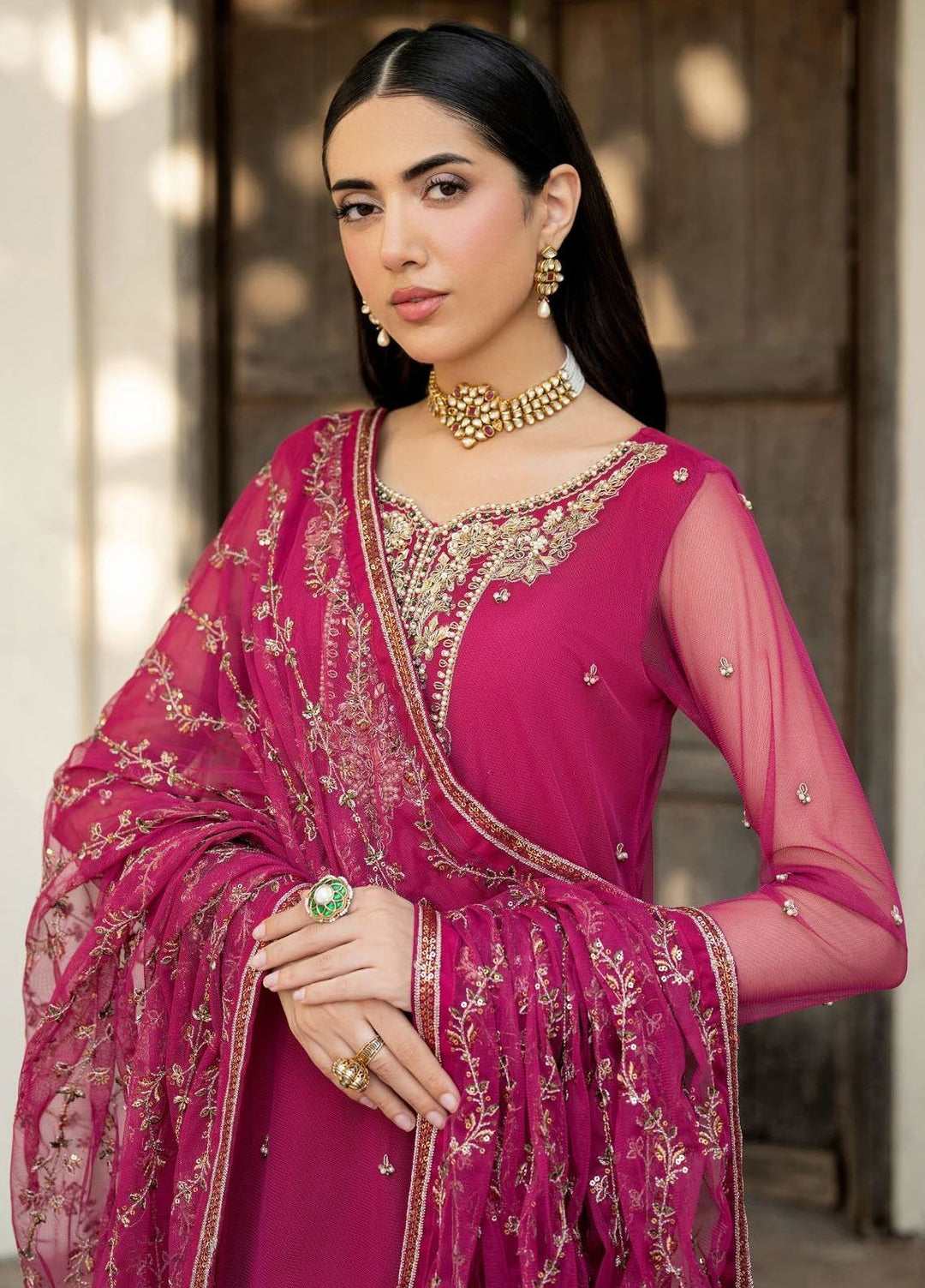 Arzou by Zarif Embroidered Net Suits Unstitched 3 Piece ZF25AF HW-01 Remi - Formal Collection