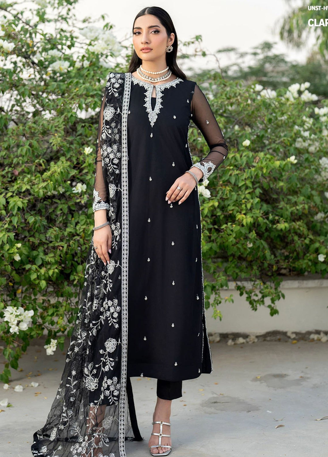 Arzou by Zarif Embroidered Net Suits Unstitched 3 Piece ZF25AF HW-05 Clara - Formal Collection