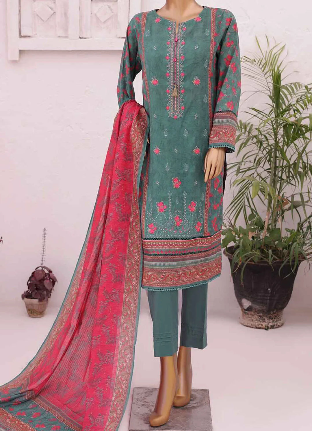 Asasa By HZ Textile Embroidered Lawn Suit Unstitched 3 Piece HZ24A AEL-45 Vol-03 - Summer Collection