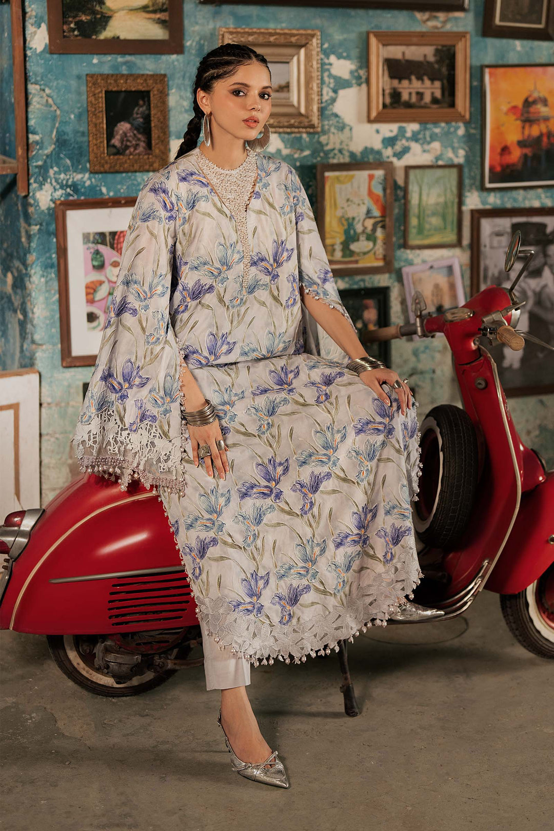 M Prints by Maria B Unstitched Embroidered Cambric 3 Piece Suit MB26UPC 4A - Casual Collection