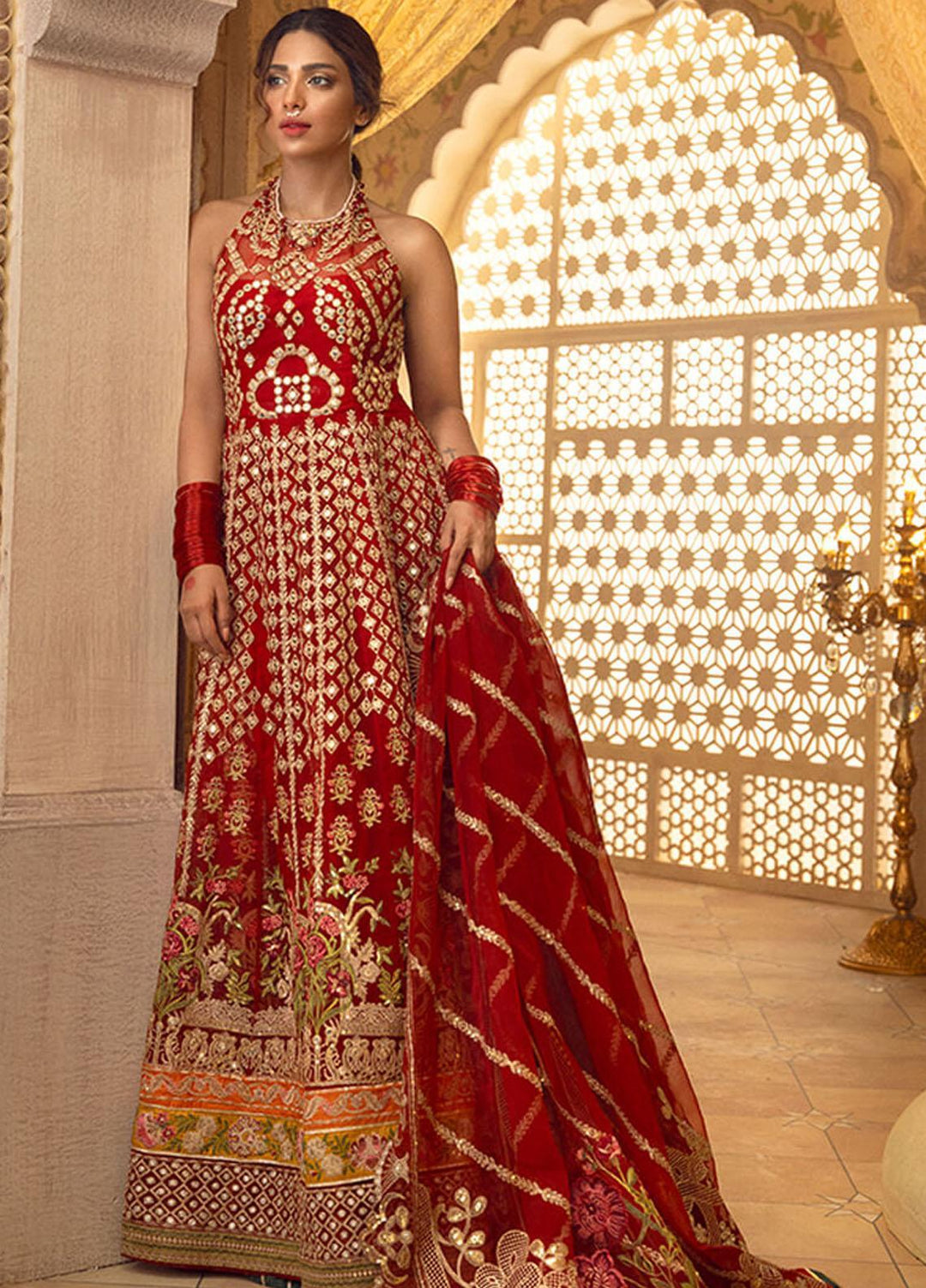 Asifa & Nabeel Embroidered Organza Suits Unstitched 3 Piece AN21AI FM-08 LAAL ISHQ - Luxury Formals Collection