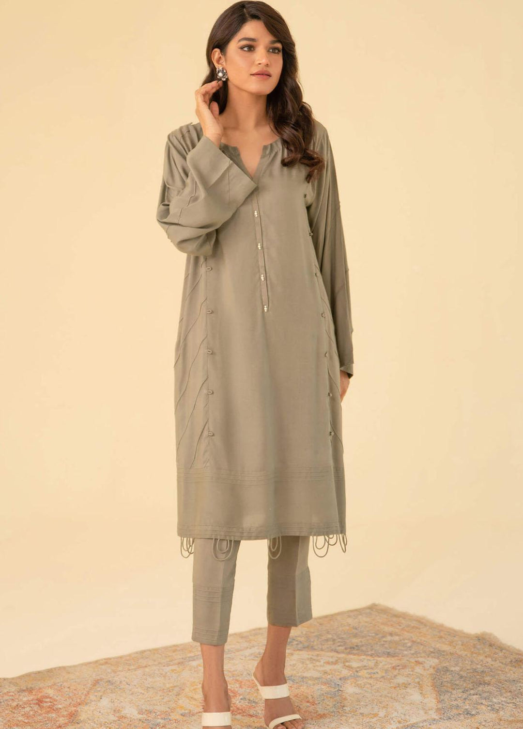 Asifa & Nabeel Casual Pret  Viscose 2 Piece Dress AN22RS IM 22 SP- 01