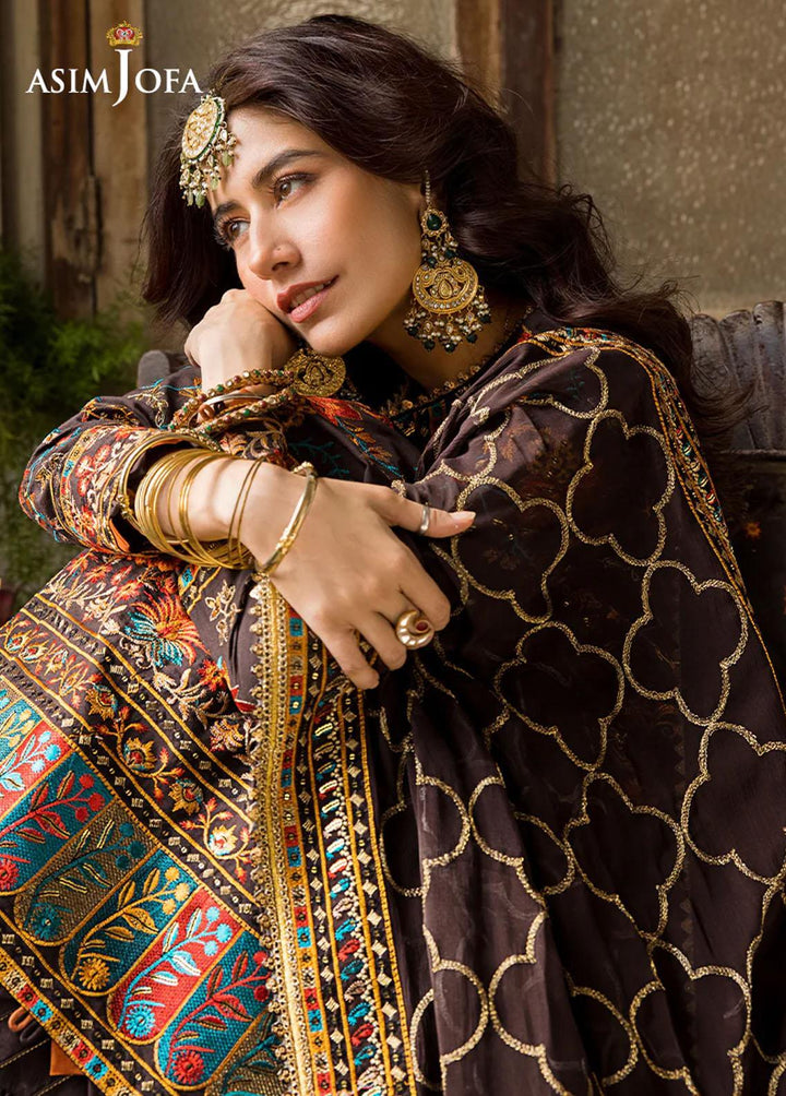 Asim Jofa Embroidered Lawn Suits Unstitched 3 Piece AJ23EL AJLR-01 - Luxury Lawn Collection