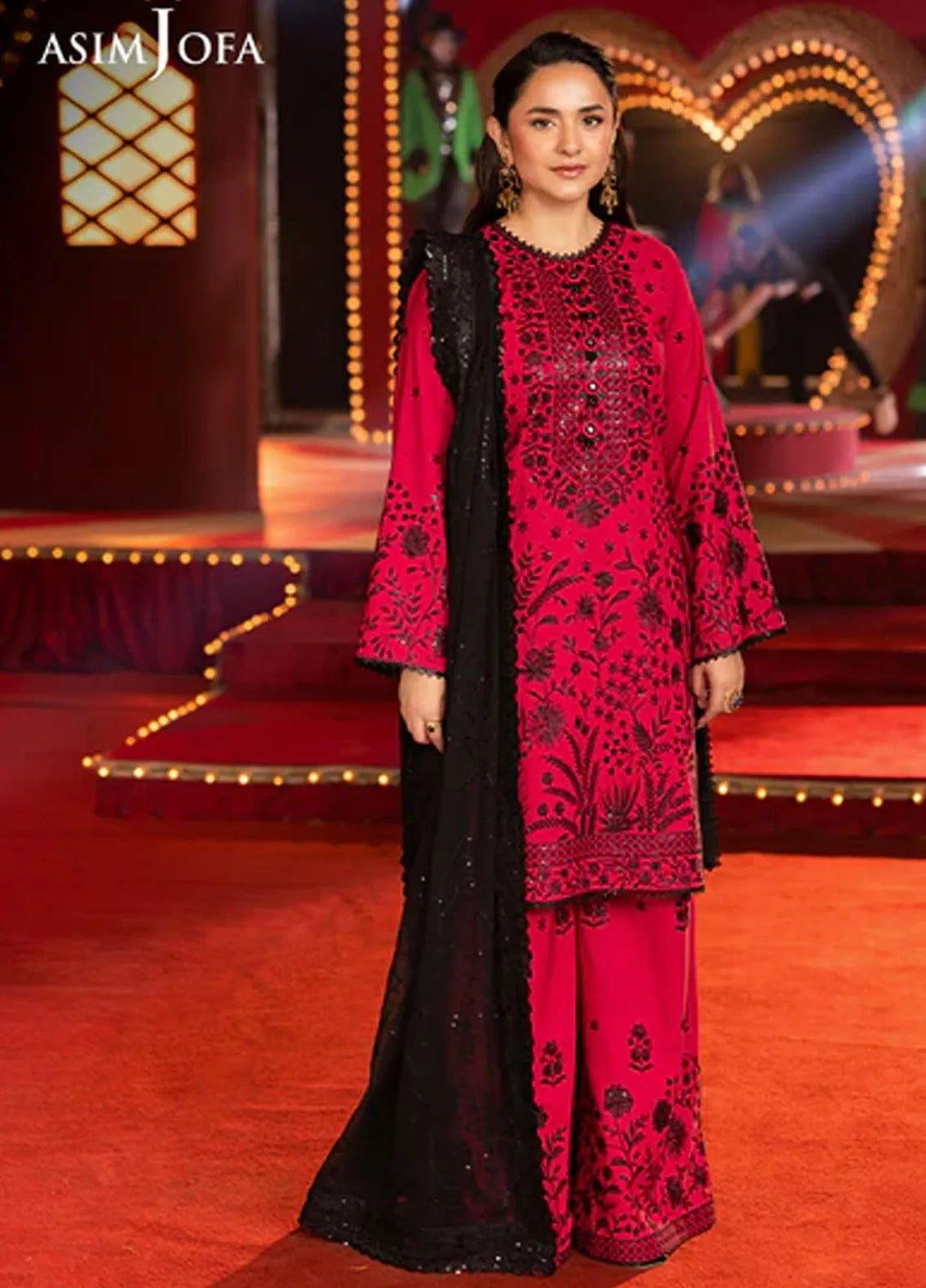 Asim Jofa Embroidered Boski Silk Suits Unstitched 3 Piece AJ25LF AJLF-11 - Festive Collection