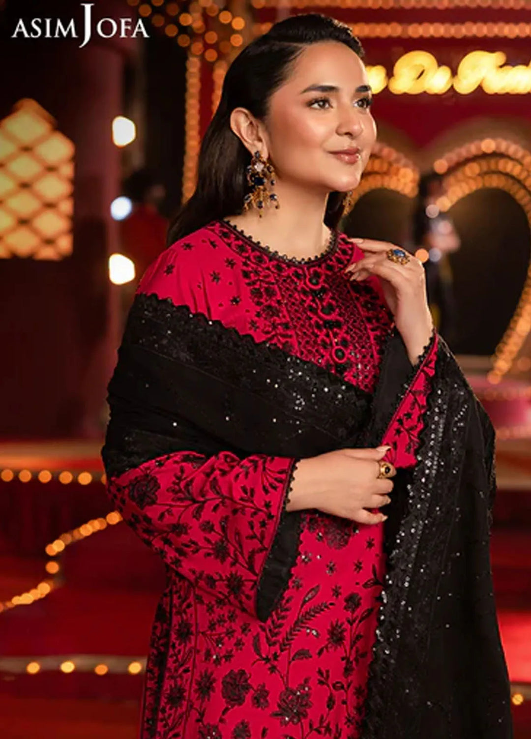 Asim Jofa Embroidered Chiffon Suits Unstitched 3 Piece AJ25LF AJLF-09 - Festive Collection