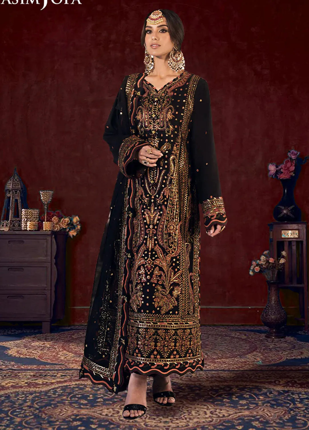 Asim Jofa Embroidered Cambric Suits Unstitched 3 Piece AJ24LE AJFILE-05 - Fall Collection