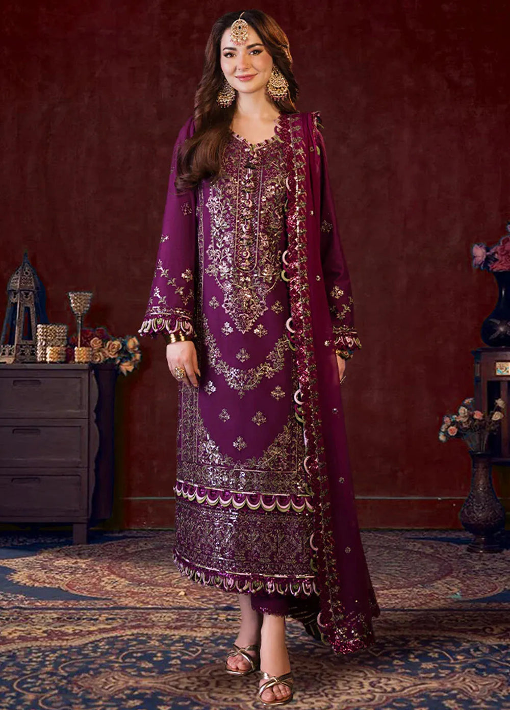 Asim Jofa Embroidered Cambric Suits Unstitched 3 Piece AJ24LE AJFILE-11 - Fall Collection