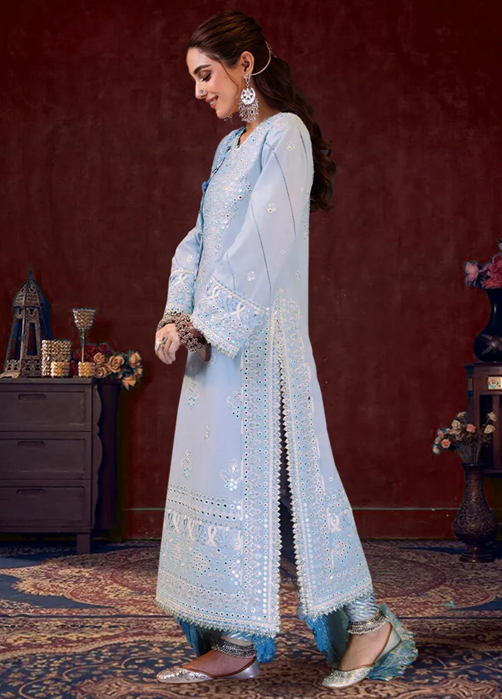 Asim Jofa Embroidered Cambric Suits Unstitched 3 Piece AJ24LE AJFILE-12 - Fall Collection