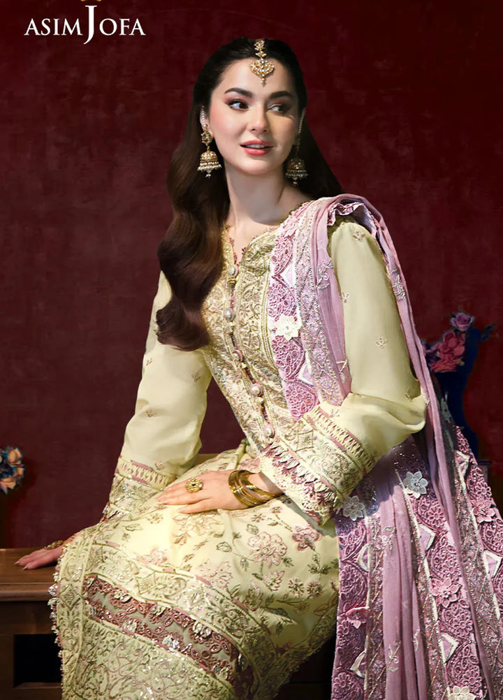 Asim Jofa Embroidered Cambric Suits Unstitched 3 Piece AJ24LE AJFILE-15 - Fall Collection