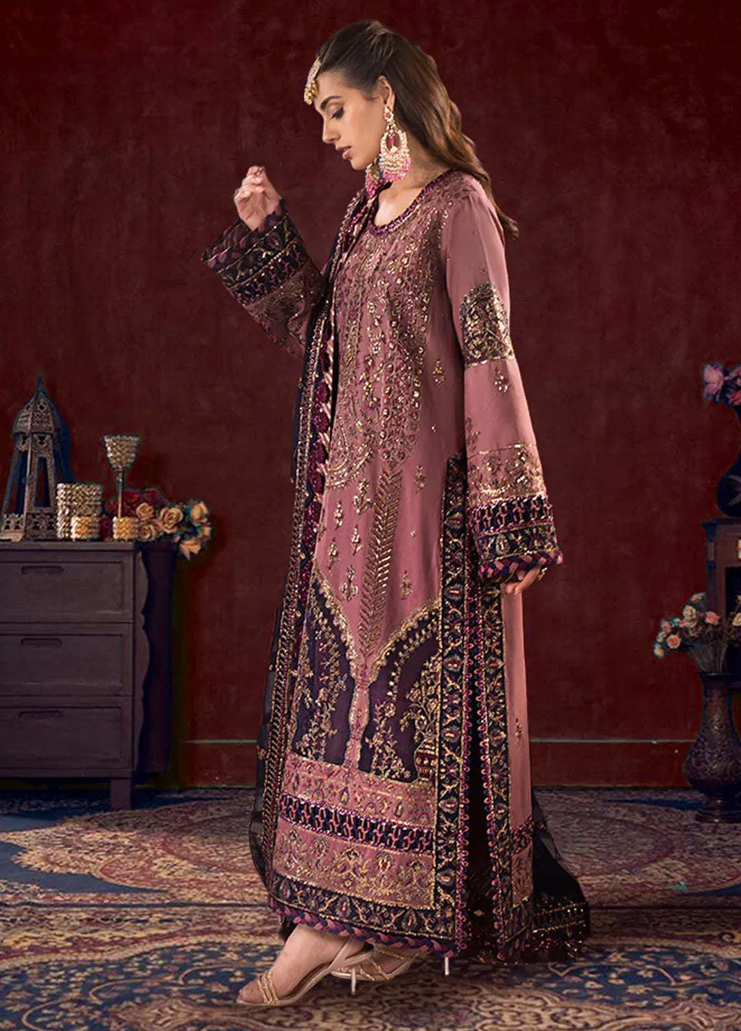 Asim Jofa Embroidered Cambric Suits Unstitched 3 Piece AJ24LE AJFILE-22 - Fall Collection
