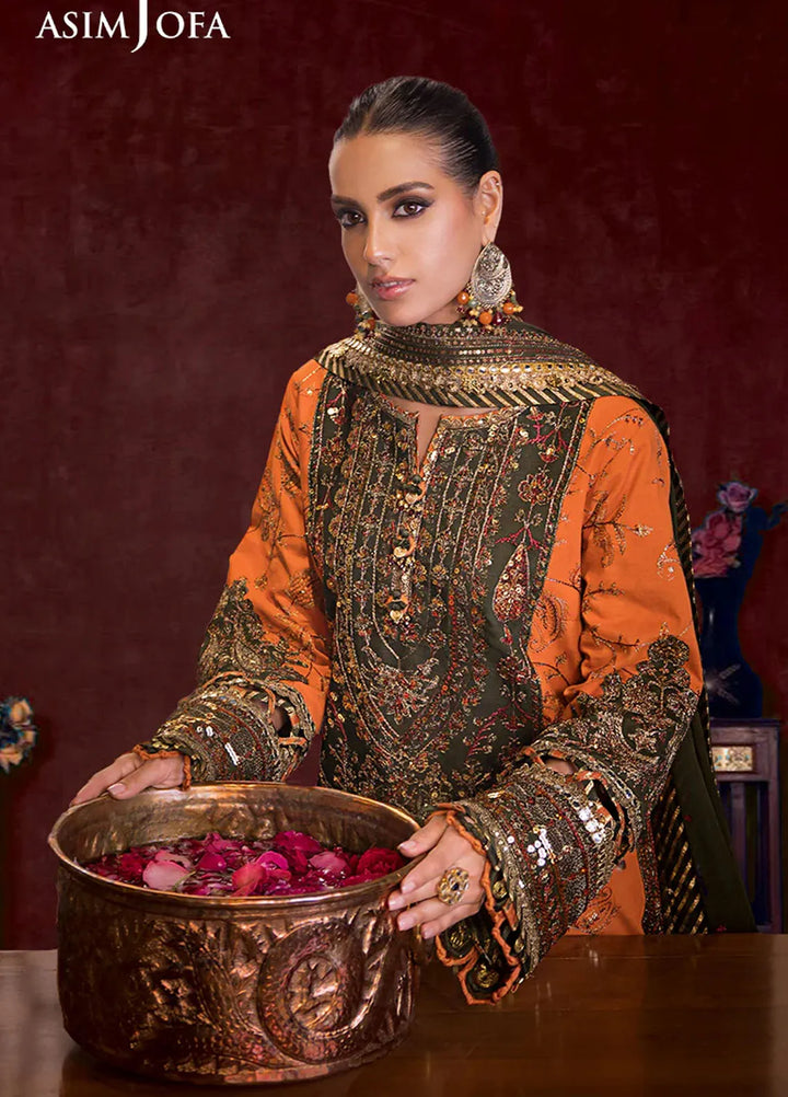 Asim Jofa Embroidered Cambric Suits Unstitched 3 Piece AJ24LE AJFILE-24 - Fall Collection