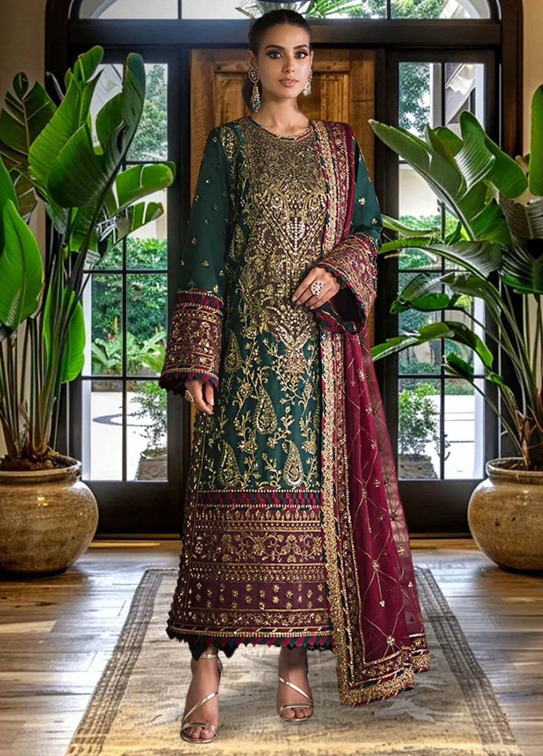 Asim Jofa Embroidered Cambric Suits Unstitched 3 Piece AJ24LE2 AJFILE-01 - Formals Collection