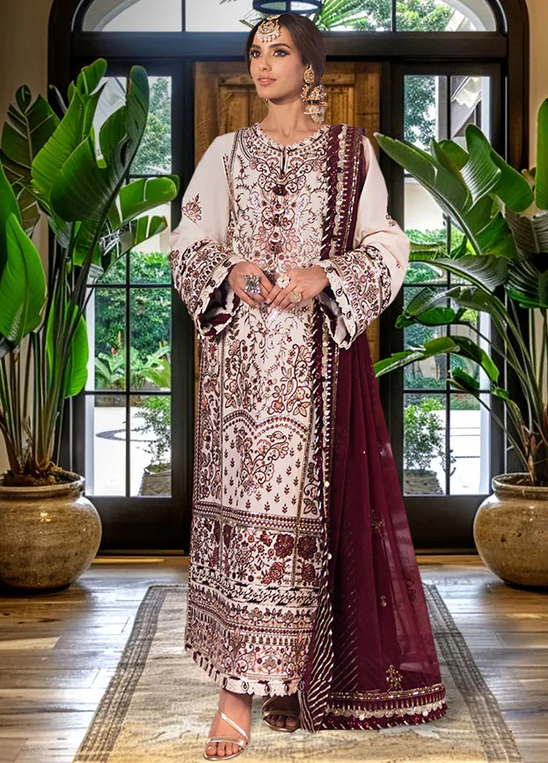 Asim Jofa Embroidered Cambric Suits Unstitched 3 Piece AJ24LE2 AJFILE-13 - Formals Collection