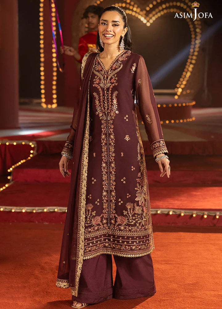 Asim Jofa Embroidered Chiffon Suits Unstitched 3 Piece AJ25LD AJLLF-04 - Festive Collection