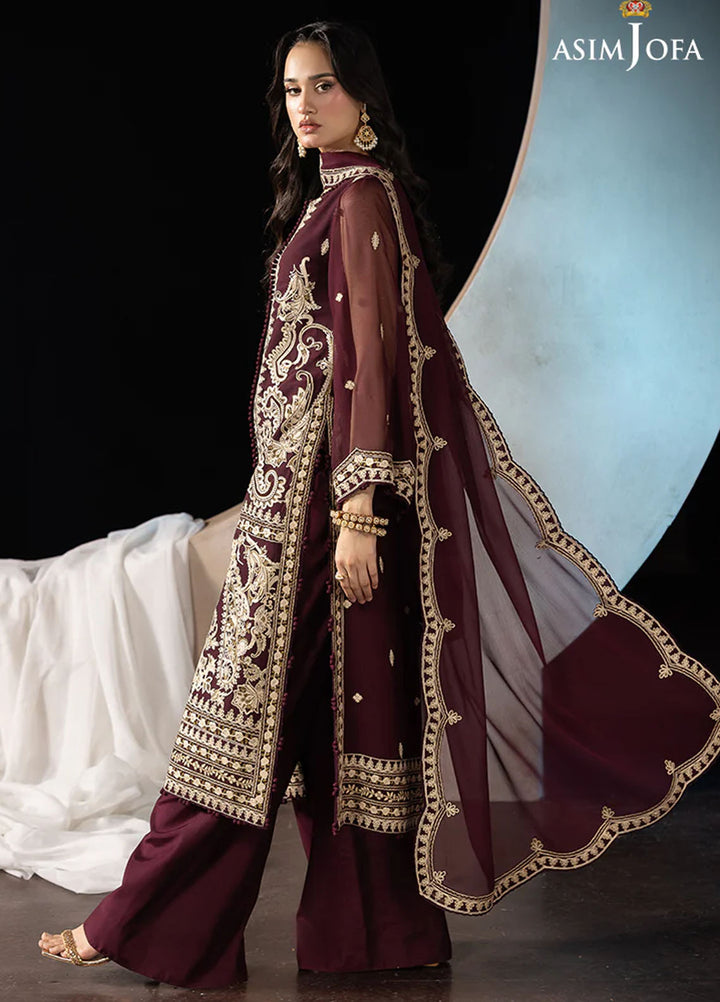 Asim Jofa Embroidered Chiffon Suits Unstitched 3 Piece AJ25LD AJLLF-19 - Festive Collection