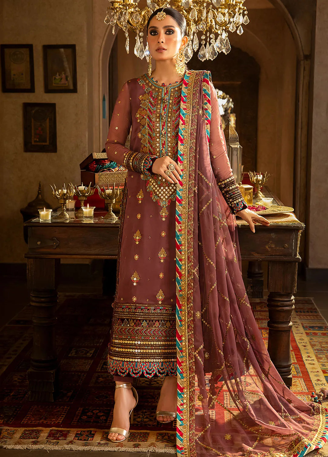 Asim Jofa Embroidered Chiffon Unstitched Suit 3 Piece AJ23VF AJVF-02 - Festive Collection