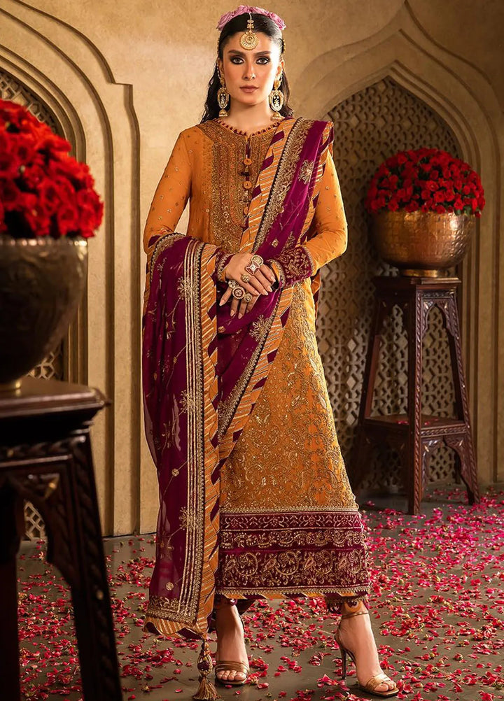Asim Jofa Embroidered Chiffon Unstitched Suit 3 Piece AJ23VF AJVF-07 - Festive Collection
