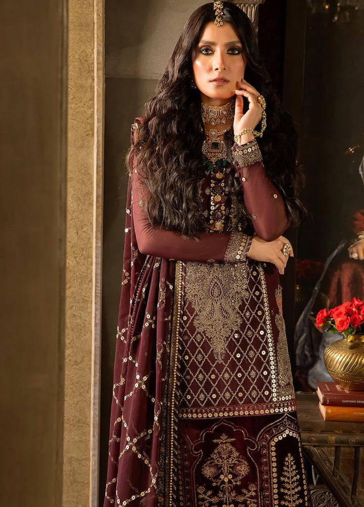 Asim Jofa Embroidered Chiffon Unstitched Suit 3 Piece AJ23VF AJVF-12 - Festive Collection