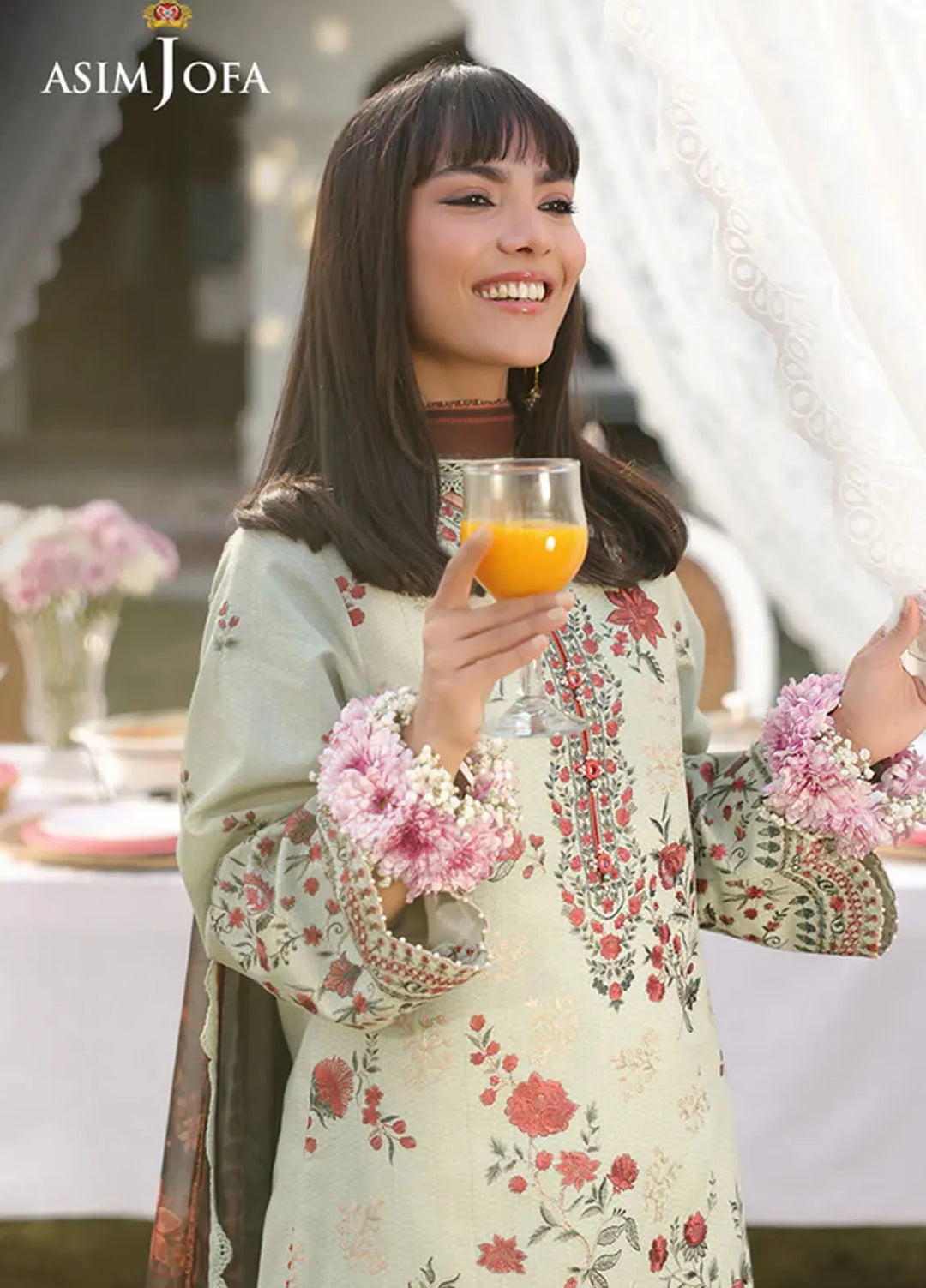 Asim Jofa Embroidered Dobby Suits Unstitched 3 Piece AJ25FE AJUBF-32 - Summer Collection
